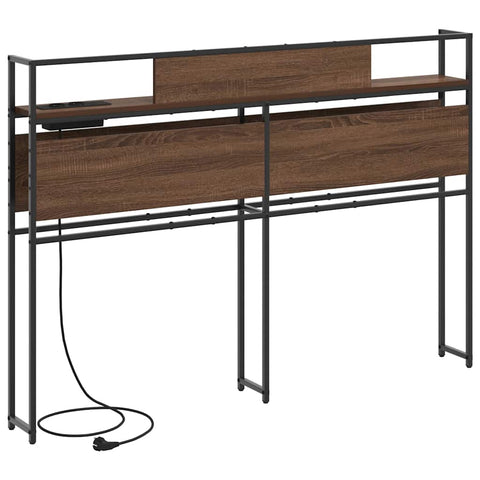 vidaXL Storage Headboard with Shelf Brown oak 135 cm Engineered wood