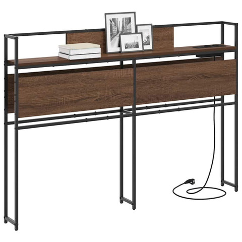 vidaXL Storage Headboard with Shelf Brown oak 135 cm Engineered wood