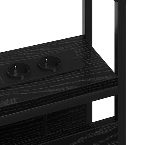 vidaXL Storage Headboard with Shelf Black oak 140 cm Engineered wood