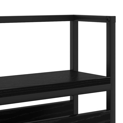 vidaXL Storage Headboard with Shelf Black oak 140 cm Engineered wood