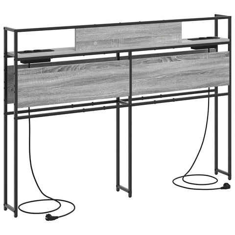 vidaXL Storage Headboard with Shelf Grey sonoma 140 cm Engineered wood