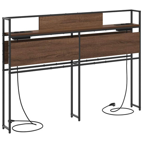 vidaXL Storage Headboard with Shelf Brown oak 140 cm Engineered wood
