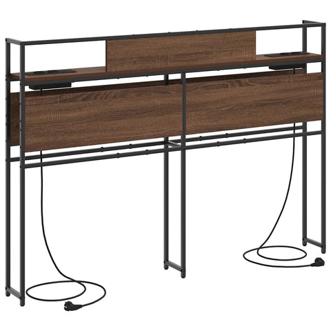 vidaXL Storage Headboard with Shelf Brown oak 140 cm Engineered wood