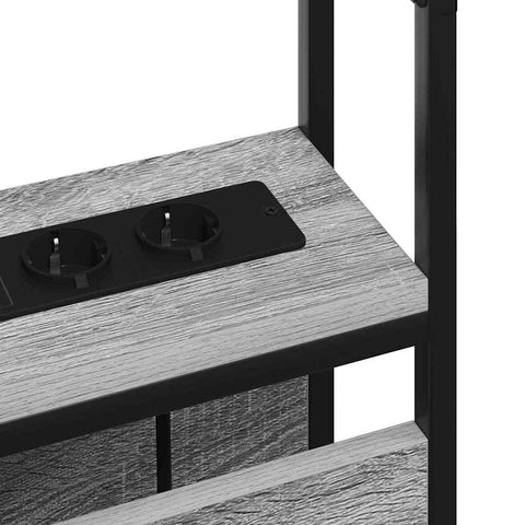 vidaXL Storage Headboard with Shelf Grey sonoma 150 cm Engineered wood