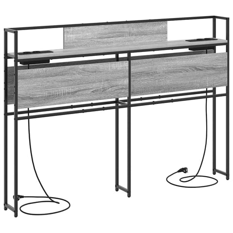 vidaXL Storage Headboard with Shelf Grey sonoma 150 cm Engineered wood