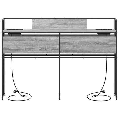 vidaXL Storage Headboard with Shelf Grey sonoma 150 cm Engineered wood