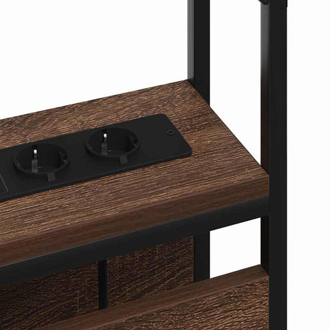 vidaXL Storage Headboard with Shelf Brown oak 150 cm Engineered wood