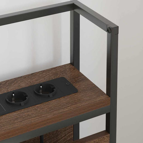 vidaXL Storage Headboard with Shelf Brown oak 150 cm Engineered wood