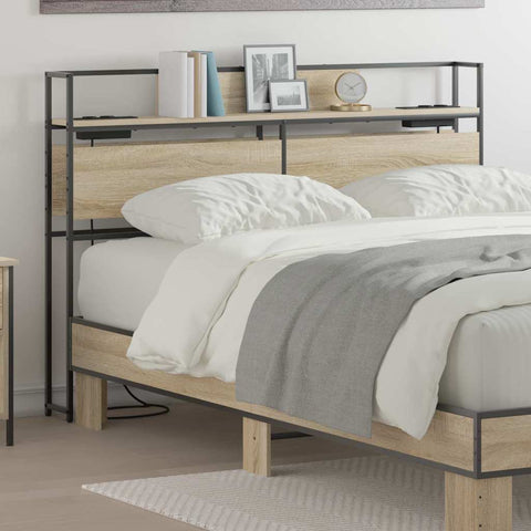 vidaXL Storage Headboard with Shelf Sonoma oak 160 cm Engineered wood