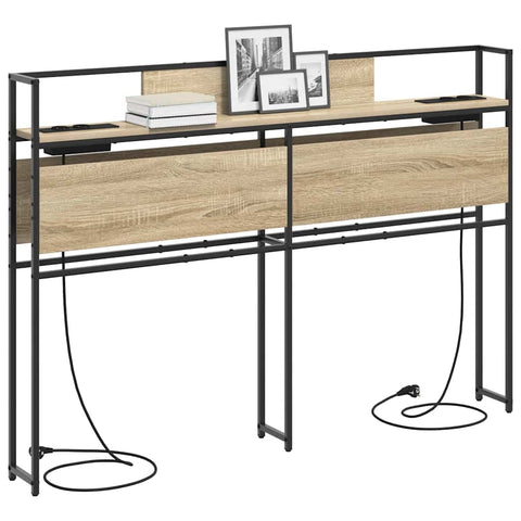 vidaXL Storage Headboard with Shelf Sonoma oak 160 cm Engineered wood