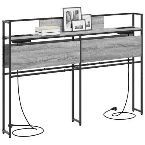 vidaXL Storage Headboard with Shelf Grey sonoma 160 cm Engineered wood