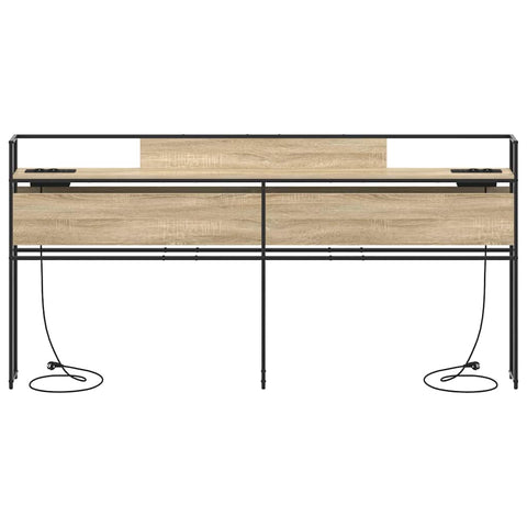 vidaXL Storage Headboard with Shelf Sonoma oak 180 cm Engineered wood