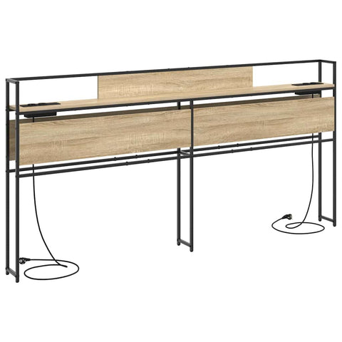 vidaXL Storage Headboard with Shelf Sonoma oak 200 cm Engineered wood