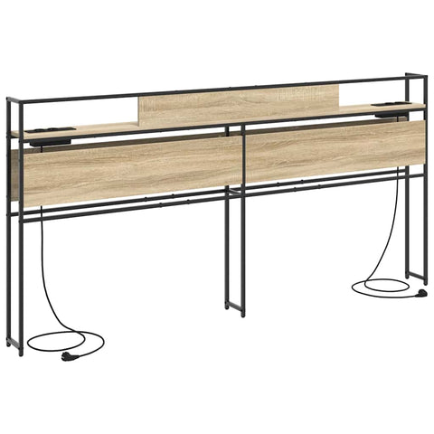 vidaXL Storage Headboard with Shelf Sonoma oak 200 cm Engineered wood