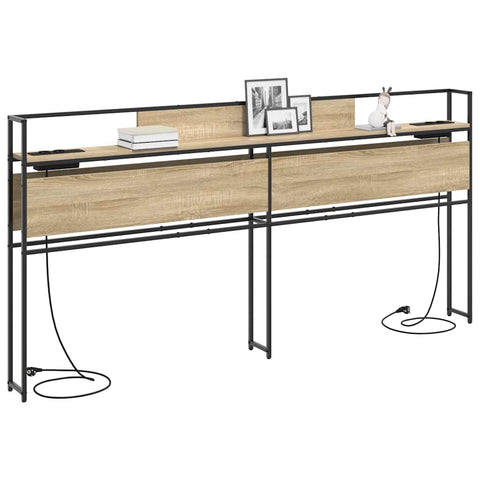 vidaXL Storage Headboard with Shelf Sonoma oak 200 cm Engineered wood