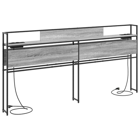 vidaXL Storage Headboard with Shelf Grey sonoma 200 cm Engineered wood