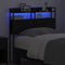 vidaXL Headboard with LED Strip Lights Black oak 75 cm Engineered wood