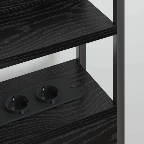 vidaXL Headboard with LED Strip Lights Black oak 75 cm Engineered wood