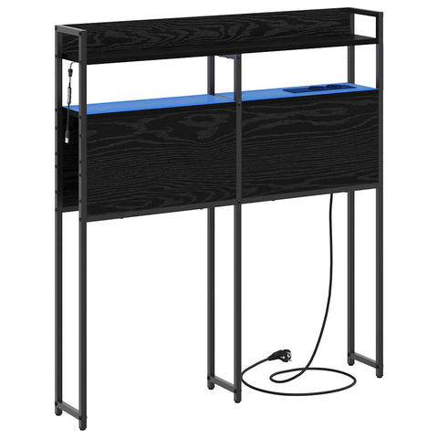 vidaXL Headboard with LED Strip Lights Black oak 75 cm Engineered wood