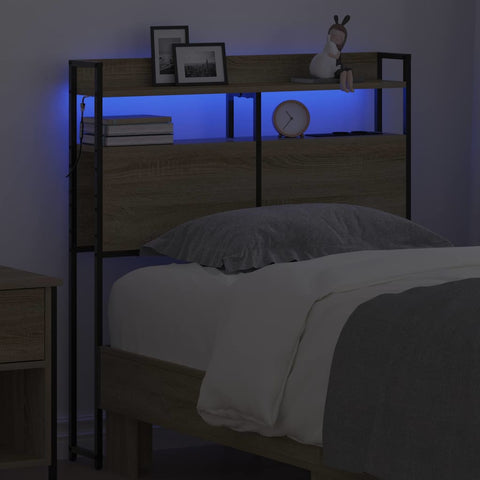 vidaXL Headboard with Shelf Sonoma oak 75 cm Engineered wood