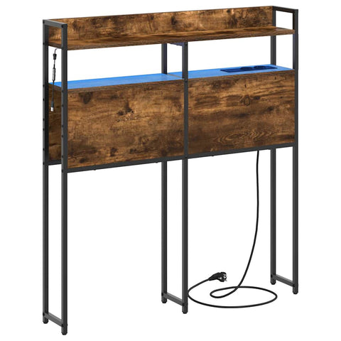 vidaXL Storage Headboard with Shelf Smoked oak 75 cm Engineered wood