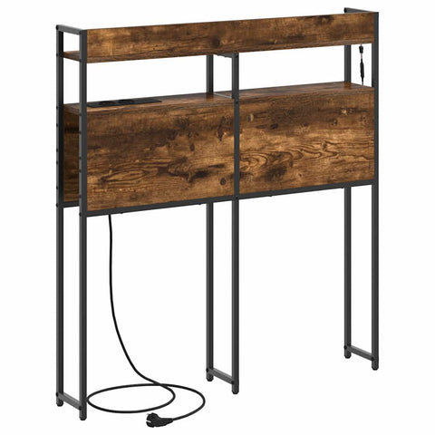 vidaXL Storage Headboard with Shelf Smoked oak 75 cm Engineered wood