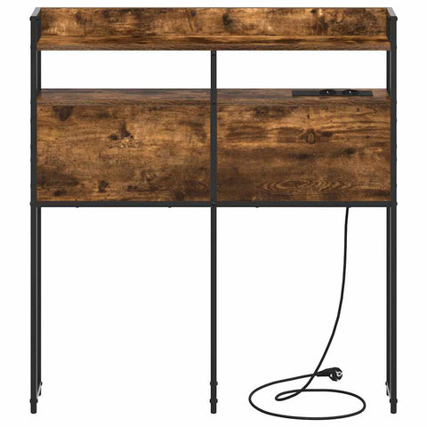 vidaXL Storage Headboard with Shelf Smoked oak 75 cm Engineered wood