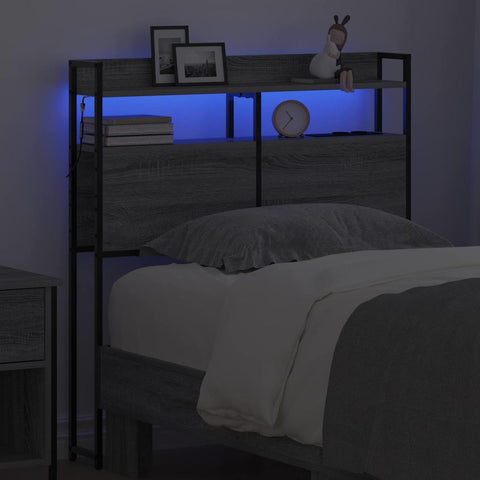 vidaXL Headboard with Shelf Grey sonoma 80 cm Engineered wood