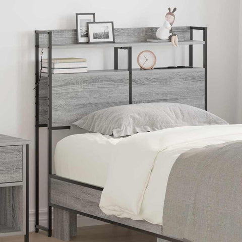 vidaXL Headboard with Shelf Grey sonoma 80 cm Engineered wood