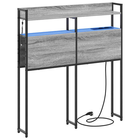 vidaXL Headboard with Shelf Grey sonoma 80 cm Engineered wood