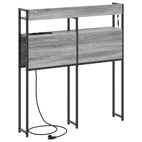 vidaXL Headboard with Shelf Grey sonoma 80 cm Engineered wood
