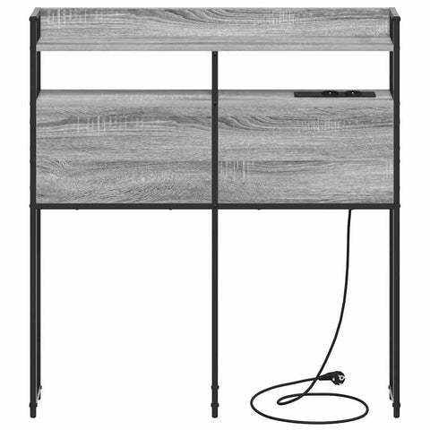 vidaXL Headboard with Shelf Grey sonoma 80 cm Engineered wood