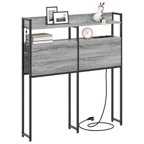 vidaXL Headboard with Shelf Grey sonoma 80 cm Engineered wood