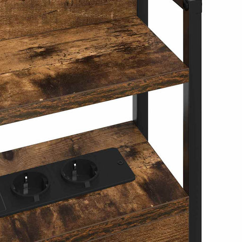 vidaXL Headboard with Shelf Smoked oak 120 cm Engineered wood