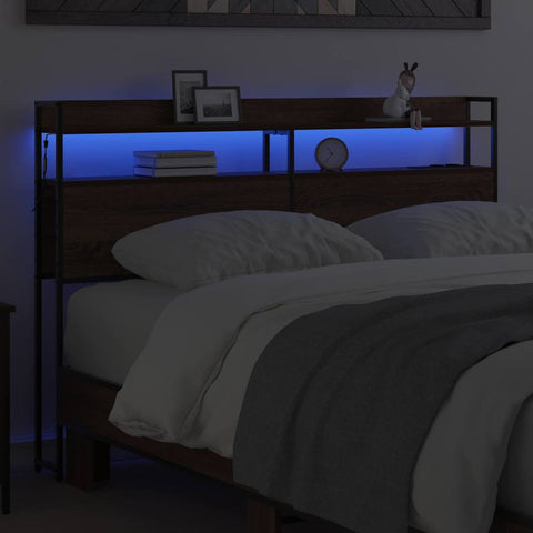 vidaXL Headboard with Shelf Brown oak 120 cm Engineered wood
