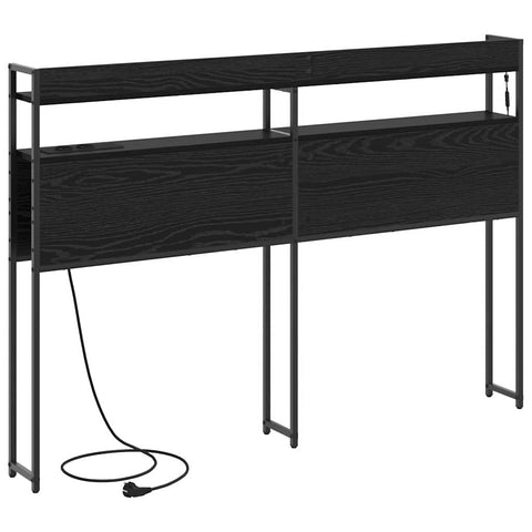 vidaXL Headboard with Shelf Black oak 135 cm Engineered wood