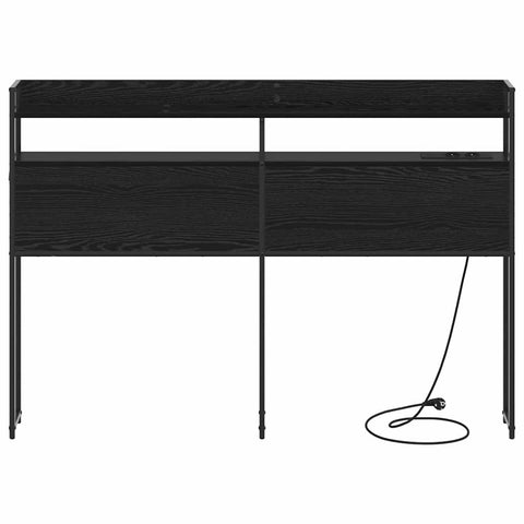 vidaXL Headboard with Shelf Black oak 135 cm Engineered wood