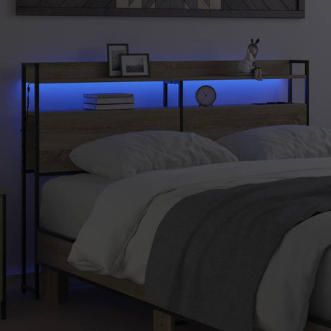 vidaXL Headboard with Shelf Sonoma oak 135 cm Engineered wood