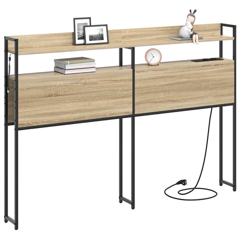 vidaXL Headboard with Shelf Sonoma oak 135 cm Engineered wood