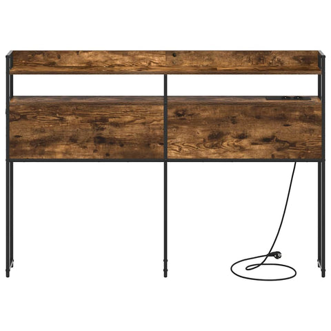 vidaXL Headboard with Shelf Smoked oak 135 cm Engineered wood