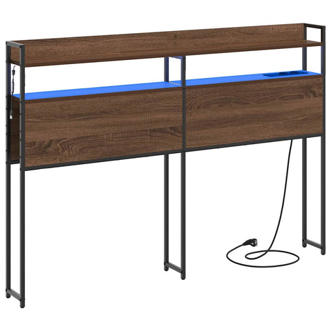 vidaXL Headboard with Shelf Brown oak 135 cm Engineered wood
