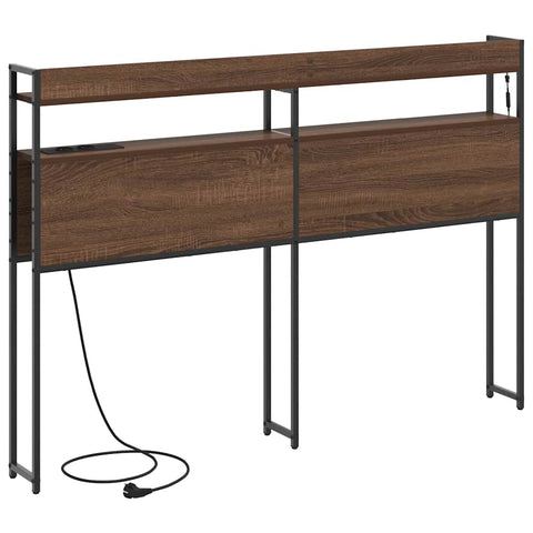 vidaXL Headboard with Shelf Brown oak 135 cm Engineered wood