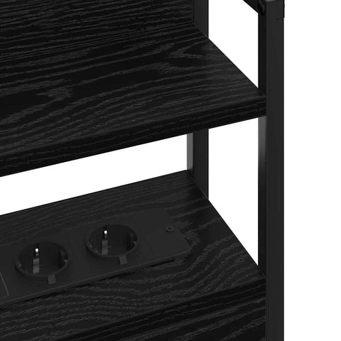 vidaXL Storage Headboard with Shelf Black oak 140 cm Engineered wood