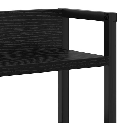 vidaXL Storage Headboard with Shelf Black oak 140 cm Engineered wood