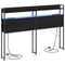 vidaXL Storage Headboard with Shelf Black oak 140 cm Engineered wood