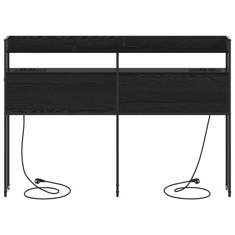 vidaXL Storage Headboard with Shelf Black oak 140 cm Engineered wood