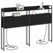 vidaXL Storage Headboard with Shelf Black oak 140 cm Engineered wood