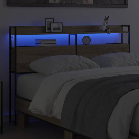 vidaXL Headboard with Shelf Sonoma oak 140 cm Engineered wood