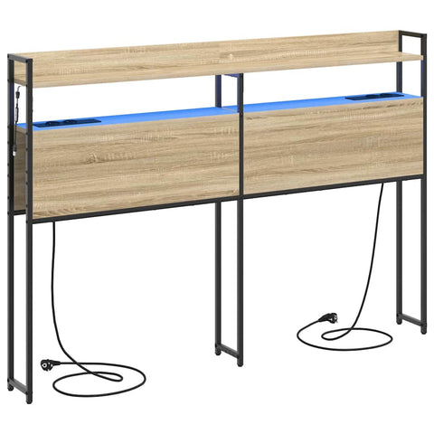 vidaXL Storage Headboard with Shelf Sonoma oak 140 cm Engineered wood