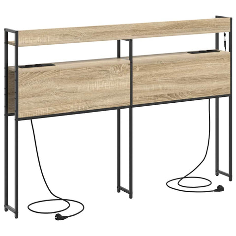 vidaXL Storage Headboard with Shelf Sonoma oak 140 cm Engineered wood